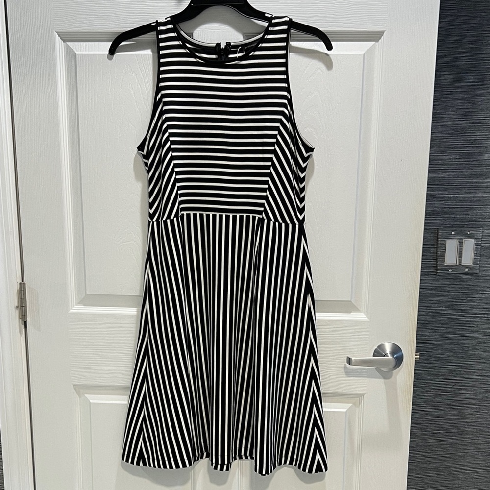 Banana Republic Black and White Striped Dress